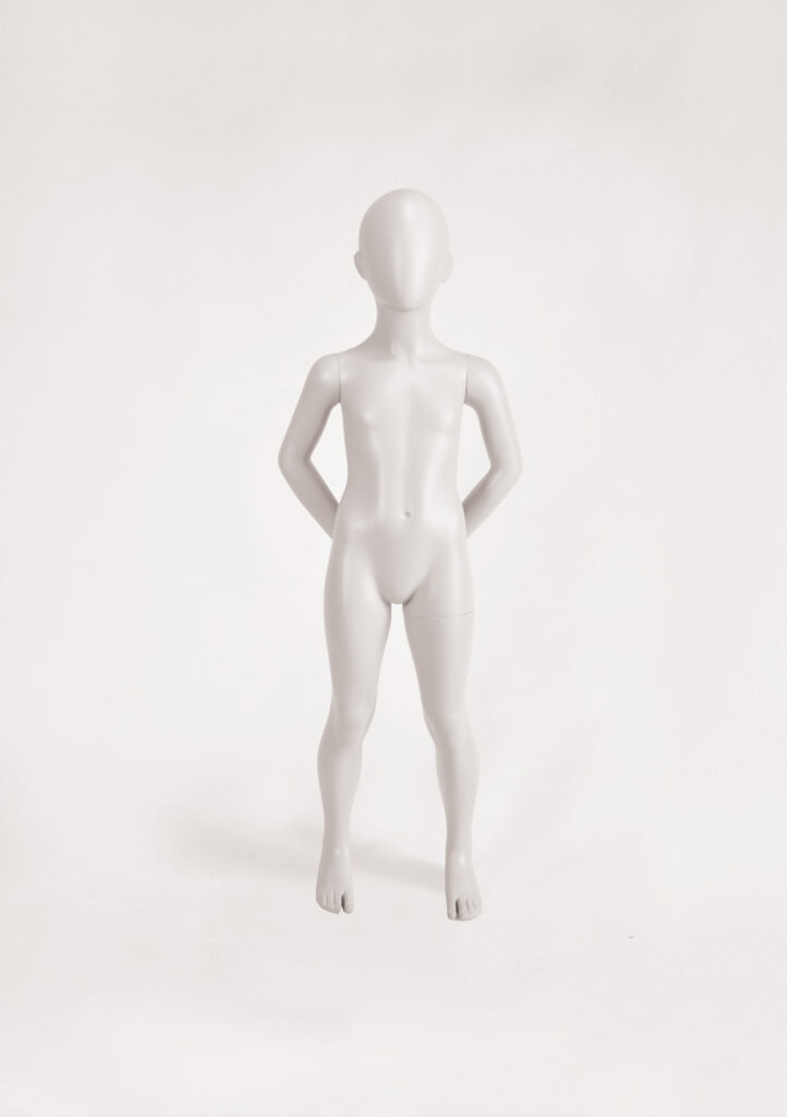 Mannequin by HOL A plain white Farringdon Kids mannequin bearing the FK04 model number stands upright against a white background. The featureless mannequin lacks detailed facial features, hair, and clothes.